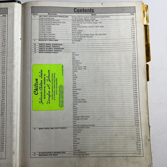 Vtg Chiltons Labor Guide Manual 1979 to 1997 Professional Technicians Edition - Picture 5 of 9